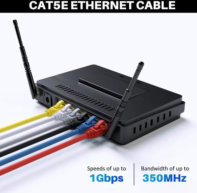 Alt view image 4 of 5 - Cat5e Ethernet Cable 300 FT, Cat 5e Internet Cable, Blue Snagless Patch Cord, Flexible, Network, LAN, PoE, Standard RJ45 Connector for PC, Server, Router, Modem, TV, PS5 - with 15 Cable Ties