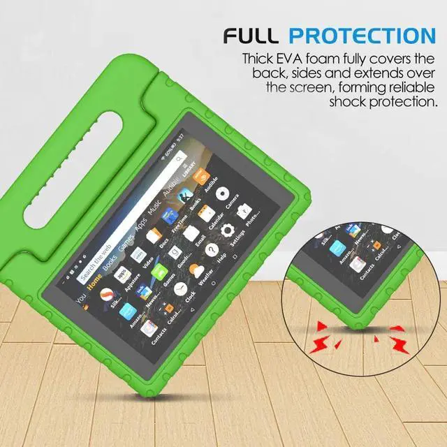 Alt view image 4 of 5 - CCambro Kids Case for Fire HD 10 Tablet Case 5th/7th/9th Gen (2015/2017/2019 Releases),Shockproof Sturdy Protective Foam Cover for Fire HD 10.1 inch with Carry,Green