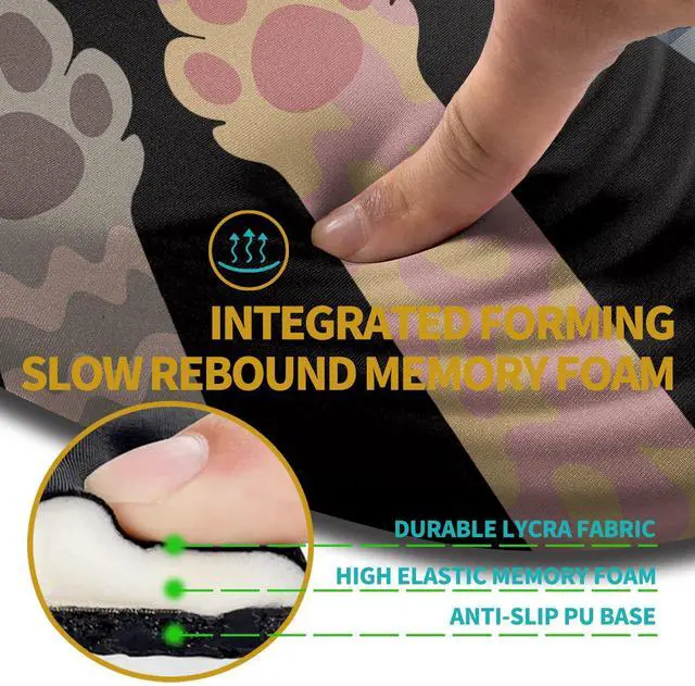 Alt view image 2 of 5 - Hokafenle Ergonomic Mouse Pad Wrist Support with Stepped-Wedge Design, Wrist Rest Pain Relief Mousepad Filled with Memory Foam, Carpal Tunnel Mousepad for Wireless Mouse(12x8 inch, Paw)