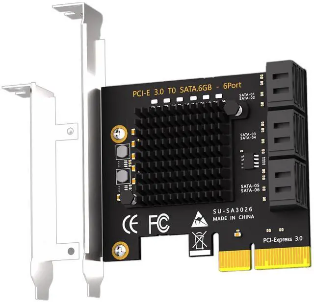 Main image of GLOTRENDS SA3026 6-Port PCIe X4 SATA Expansion Card, Compatible with Windows,Linux,Mac OS,NAS