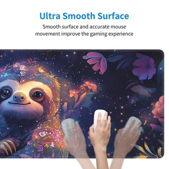 Alt view image 5 of 5 - Sloth Large Mouse Pad Extended Desk Mat for Keyboard and Mouses Gaming Rubber Keyboards Mats Home Office Computer Accessories Waterproof and Non-Slip 31.5x11.8 Inch