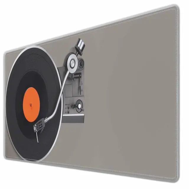 Alt view image 5 of 5 - Y YIHANGBEST Vinyl Record Player Mouse Pad Retro Turntable Setup,Tonearm,Cartridge,and Stylus XL Gaming Mouse Keyboart Mat for Desk,Computer,Office,Home 35.4"X15.7"