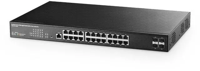 Main image of 28 Port 2.5G Web Managed Switch, 24x2.5G Ethernet, 4x10 Gigabit SFP Ports, Web/CLI L3 Managed, Metal Multi-Gigabit Desktop/Rackmount Binardat Network Switch