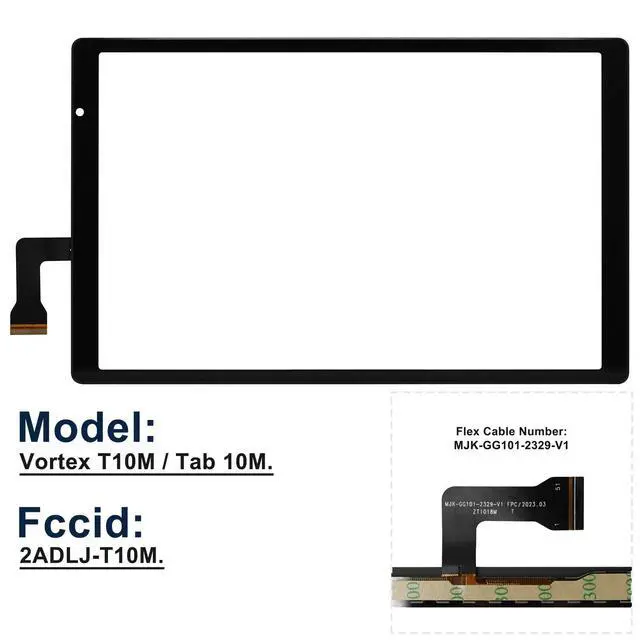 Alt view image 2 of 5 - Touch Screen Replacement for Vortex Tab 10/ T10M/ T10M Pro Max Front Glass Touch Digitizer with Tools(Not Include LCD)