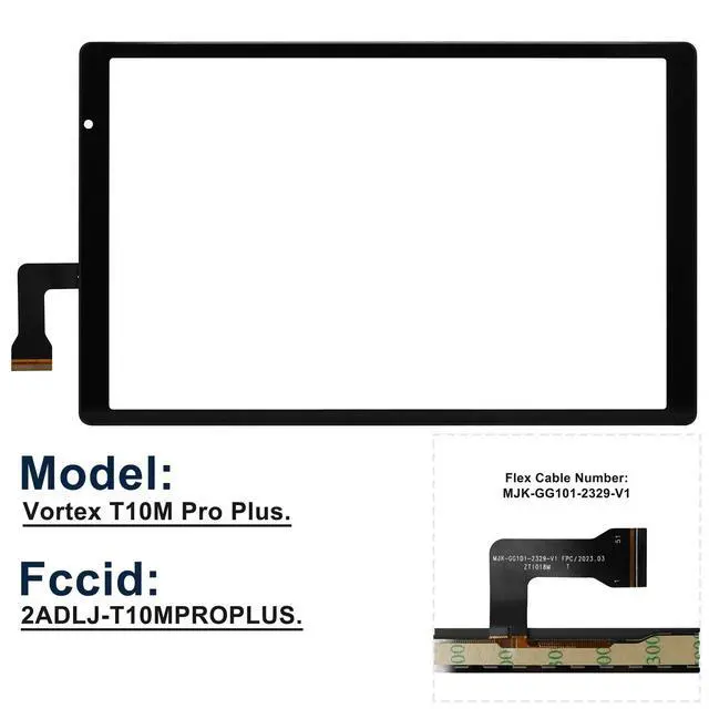 Alt view image 3 of 5 - Touch Screen Replacement for Vortex Tab 10/ T10M/ T10M Pro Max Front Glass Touch Digitizer with Tools(Not Include LCD)