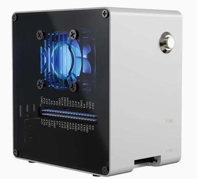 Main image of Pironman 5-Mini NVMe M.2 SSD PCIe Mini PC Case for Raspberry Pi 5 2/4/8/16GB Hailo-8L AI Accelerator with PWM Active Cooler+RGB Fan, Safe Shutdown, RGB Effect, Stylish Design (RPI5 Not Included)