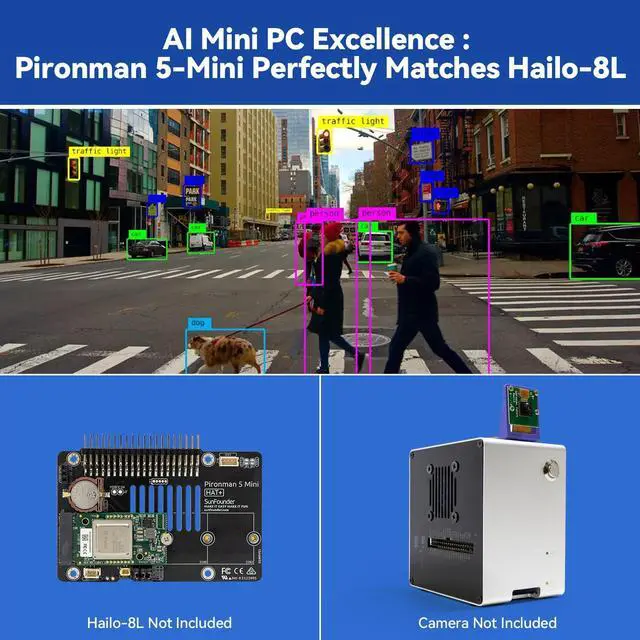 Alt view image 5 of 5 - Pironman 5-Mini NVMe M.2 SSD PCIe Mini PC Case for Raspberry Pi 5 2/4/8/16GB Hailo-8L AI Accelerator with PWM Active Cooler+RGB Fan, Safe Shutdown, RGB Effect, Stylish Design (RPI5 Not Included)