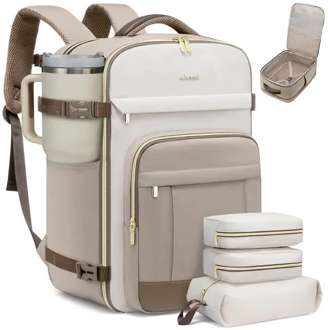 Main image of LOVEVOOK 50L Travel Backpack for Women & Men - 18 Inch Carry On Backpack & Personal Item Backpack for Airlines, Spacious and Durable Design, with 3 Packing Cubes