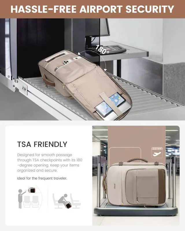 Alt view image 4 of 5 - LOVEVOOK 50L Travel Backpack for Women & Men - 18 Inch Carry On Backpack & Personal Item Backpack for Airlines, Spacious and Durable Design, with 3 Packing Cubes