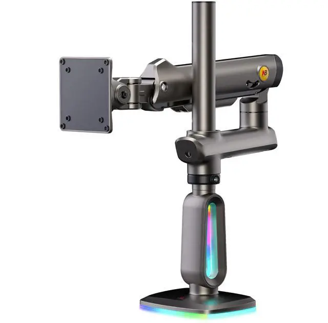 Alt view image 2 of 5 - NB Extra Height Gaming Monitor Arm for 32 to 60 Inches Screen, Load up to 20 kg, VESA 75/100, RGB-Light, Heavy Duty, Multi Angle Adjustable, Premium Aluminum, Long Arm Extension Grey Black