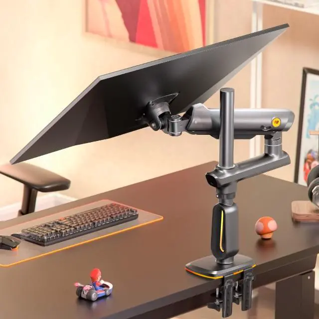 Alt view image 5 of 5 - NB Extra Height Gaming Monitor Arm for 32 to 60 Inches Screen, Load up to 20 kg, VESA 75/100, RGB-Light, Heavy Duty, Multi Angle Adjustable, Premium Aluminum, Long Arm Extension Grey Black