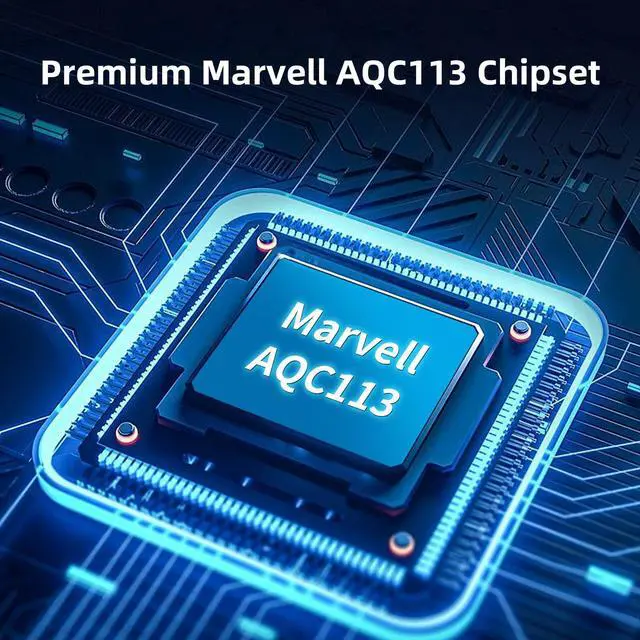 Alt view image 2 of 4 - QFly 10G PCIe Network Card PCIe, 10 Gigabit Ethernet Adapter with AQC113 Controller, 10Gb RJ45 Port NIC Card, Supports Windows10/11/Windows Server/Linux