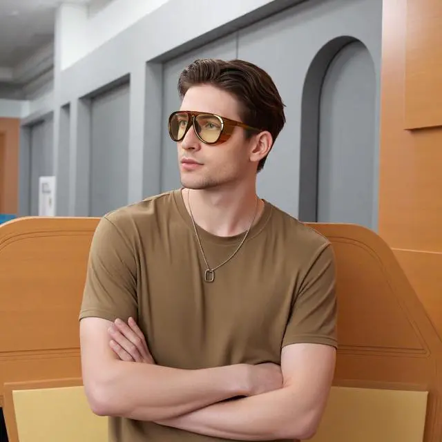 Alt view image 3 of 5 - FEISEDY Yellow Lens Gaming Glasses Blue Light Glasses for Woman Men Computer Gamer Eyeglasses Anti Eyestrain Glare G0095