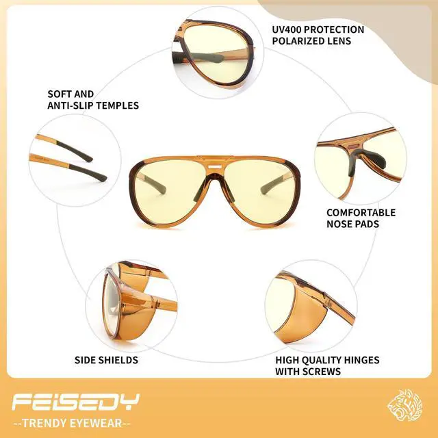 Alt view image 4 of 5 - FEISEDY Yellow Lens Gaming Glasses Blue Light Glasses for Woman Men Computer Gamer Eyeglasses Anti Eyestrain Glare G0095