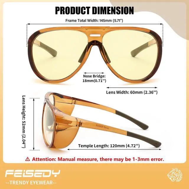 Alt view image 5 of 5 - FEISEDY Yellow Lens Gaming Glasses Blue Light Glasses for Woman Men Computer Gamer Eyeglasses Anti Eyestrain Glare G0095