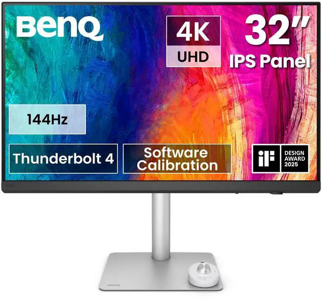 Main image of BenQ PD3226G 32 4K UHD (3840x2160) 144Hz Monitor for Designers, IPS, 95% P3, 100% sRGB, 90W Thunderbolt 4, Software Calibration, KVM, Daisy Chain, Reflection-Free Nano Matte Panel, Height Adjustable