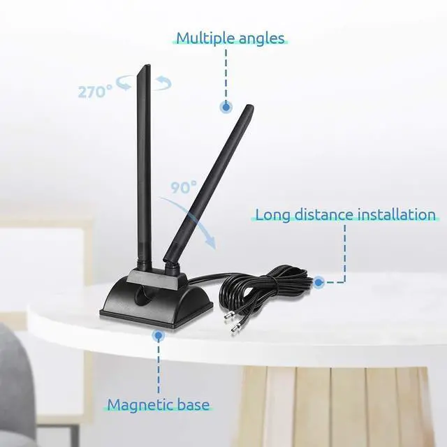 Alt view image 2 of 5 - Bingfu 4G LTE Antenna 6dBi Magnetic Base MIMO TS9 Antenna Compatible with Verizon AT&T T-Mobile Sprint 4G LTE Mobile Hotspot MiFi Router Cellular Broadband Modem USB Modem Dongle Adapter