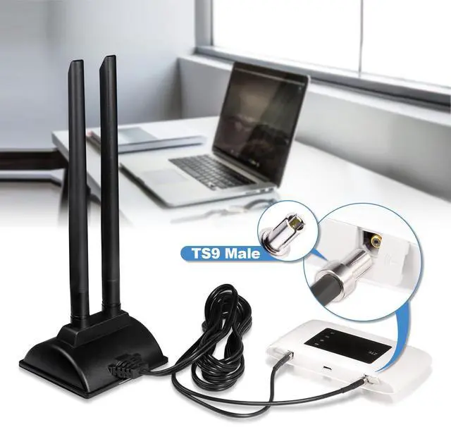 Alt view image 4 of 5 - Bingfu 4G LTE Antenna 6dBi Magnetic Base MIMO TS9 Antenna Compatible with Verizon AT&T T-Mobile Sprint 4G LTE Mobile Hotspot MiFi Router Cellular Broadband Modem USB Modem Dongle Adapter