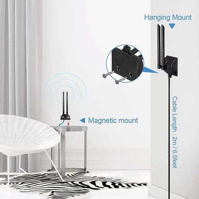 Alt view image 5 of 5 - Bingfu 4G LTE Antenna 6dBi Magnetic Base MIMO TS9 Antenna Compatible with Verizon AT&T T-Mobile Sprint 4G LTE Mobile Hotspot MiFi Router Cellular Broadband Modem USB Modem Dongle Adapter