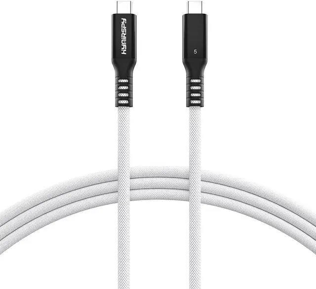 Main image of HYairspy 80Gbps Thunderbolt 5 Cable 6.6ft USB C to USB C Cable, 240W(5A) Charging Cord, Braided Type C Cable Compatible for Dual 16K/8K/4K Display, USB5, SSD, eGPU, Mac Studio/mini, iPhone