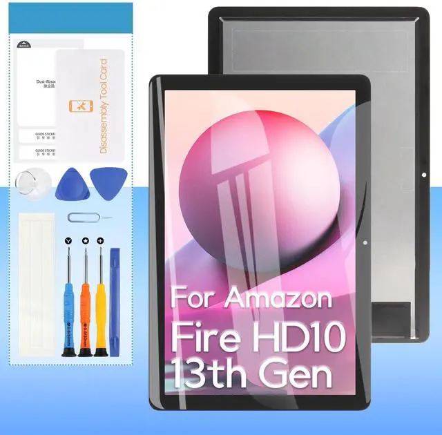 Main image of Screen Replacement for Amazon Fire HD 10 13th Gen 2023 TG425K 10.1" LCD Display Touch Screen Digitizer Full Assembly | Tools | Black