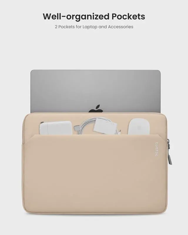 Alt view image 3 of 5 - tomtoc Slim Laptop Sleeve Case for 13-inch New MacBook Air M4/A3420 M3/A3113 M2/A2681, M1/A2337 2025-2018, MacBook Pro M2/M1, Water-Resistant Protective Carrying Case with Accessories Pocket