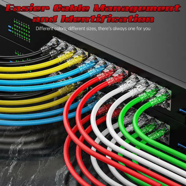 Alt view image 3 of 5 - 2 Feet Cat6 Patch Cables(24 Pack), Solid Pure Copper Patch Cord, Cat 6 Ethernet Cable, UTP Network, High Speed RJ45 Internet Cables, Compatible for Router, Switche, PC, Server, PS4/5, Xbox - Red