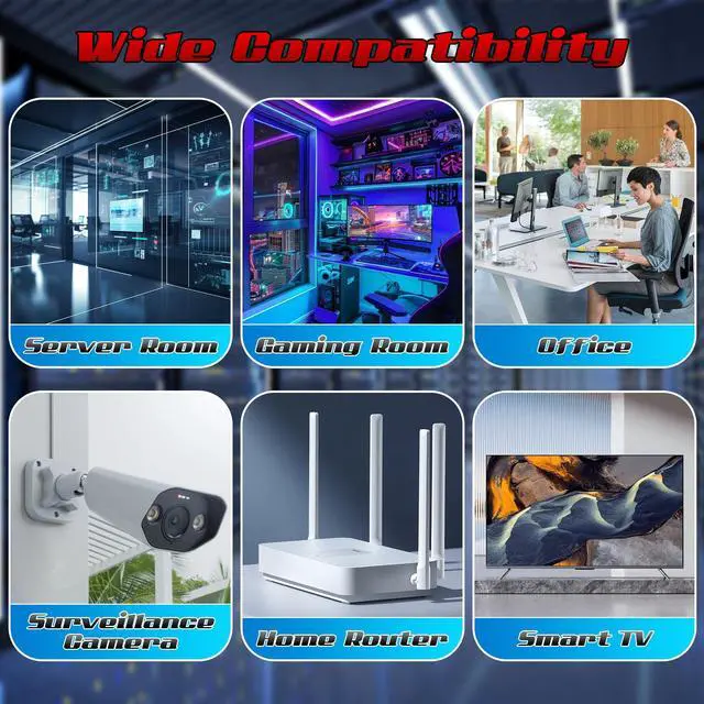 Alt view image 5 of 5 - 2 Feet Cat6 Patch Cables(24 Pack), Solid Pure Copper Patch Cord, Cat 6 Ethernet Cable, UTP Network, High Speed RJ45 Internet Cables, Compatible for Router, Switche, PC, Server, PS4/5, Xbox - Red