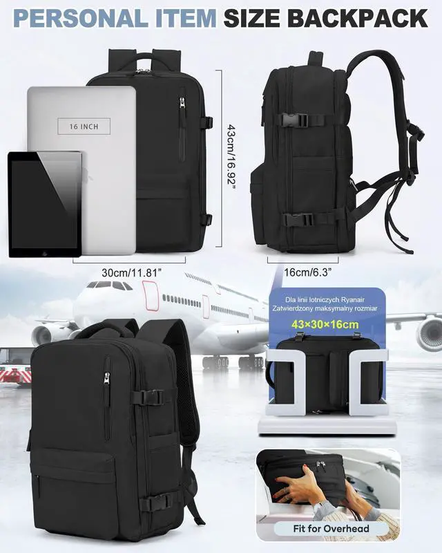 Alt view image 2 of 5 - Vacuum Backpack Travel with Pump,mochila compresion al vacio 18x14x8 inches Personal Item Carry on Backpacks,Vacuum Seal Backpack Travel Water Resistant Business Work Laptop Backpack,Black