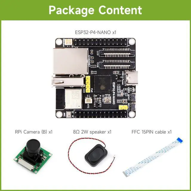 Alt view image 2 of 5 - Waveshare ESP32-P4-NANO High-Performance Development Board, Based On ESP32-P4 Chip with RISC-V Dual-core and Single-core Processors, Bundle with RPi Camera (4 Items)