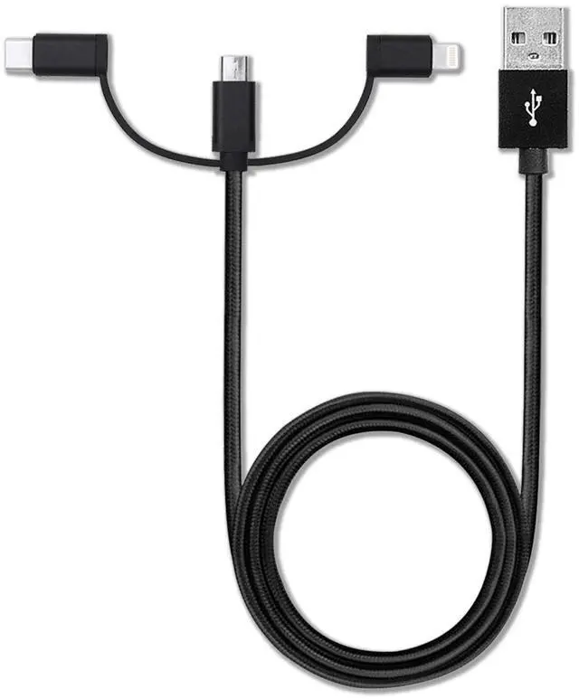 Alt view image 2 of 5 - BoxWave Cable Compatible with Huion Kamvas 22 Plus (21.5 in) - AllCharge 3-in-1 Cable - Jet Black