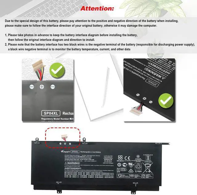 Alt view image 2 of 5 - BOWEIRUI SP04XL L28764-005 Battery Replacement for HP Spectre X360 Convertible 13-AP000 13T-AP000 13-AP0053DX 13-AP0XXX 13-AP0013DX 13-AP0045NR 13-ap0030tu