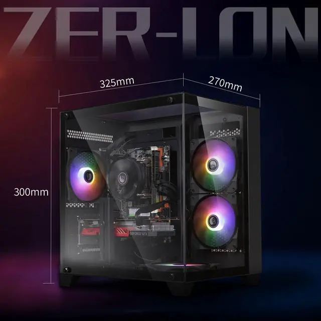 Alt view image 5 of 5 - ZER-LON Gaming PC Desktop Computer, Intel Core I7-7700 up to 4.2 GHz, RTX 4060 8G, 16G DDR4 RAM, 1TB NVME SSD, WiFi 5.0, Prebuilt Gaming PC Tower Computer with RGB Fan x 4