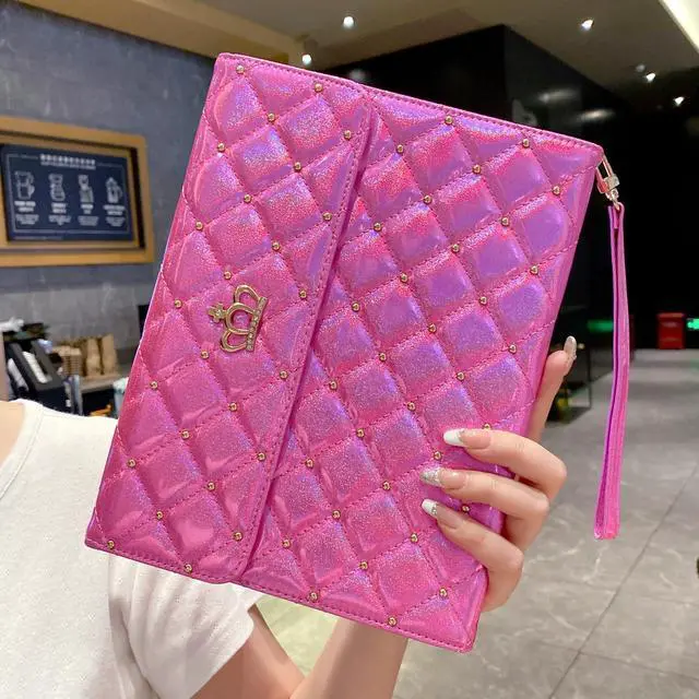 Main image of Full Cover Case for iPad 10th Generation 10.9" 2022,Glitter Sparkly Cute Girl Crown Bling Folio Stand Cover with Built-in Apple Pencil Holder and Multiple Viewing Angles Auto Wake/Sleep (Pink)