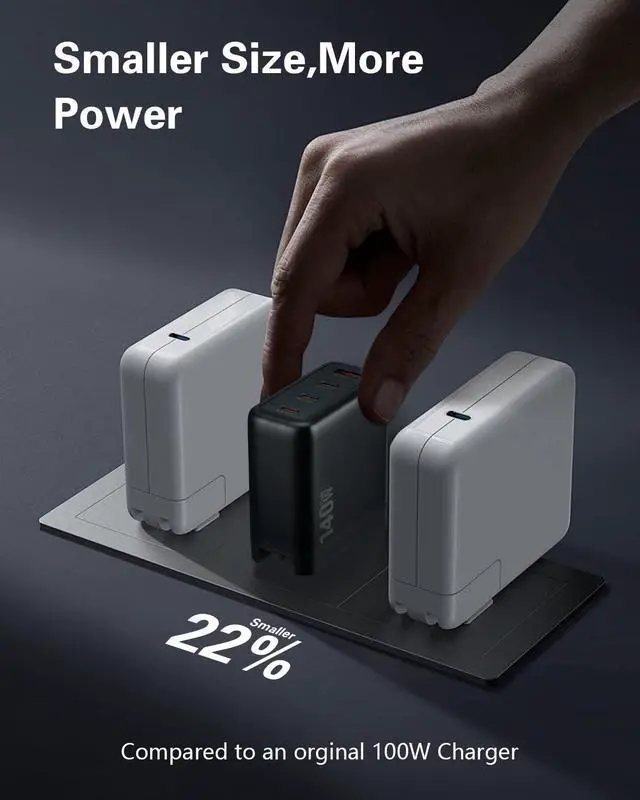 Alt view image 5 of 5 - 140W USB C Charger, 4-Port Foldable Compact Fast Laptop Charger Power Adapter, Advanced GaN Wall Charger, Compatible for MacBook Pro/Air, iPad Pro, iPhone 16 Pro, Galaxy S25/S24, Steam Deck, and More