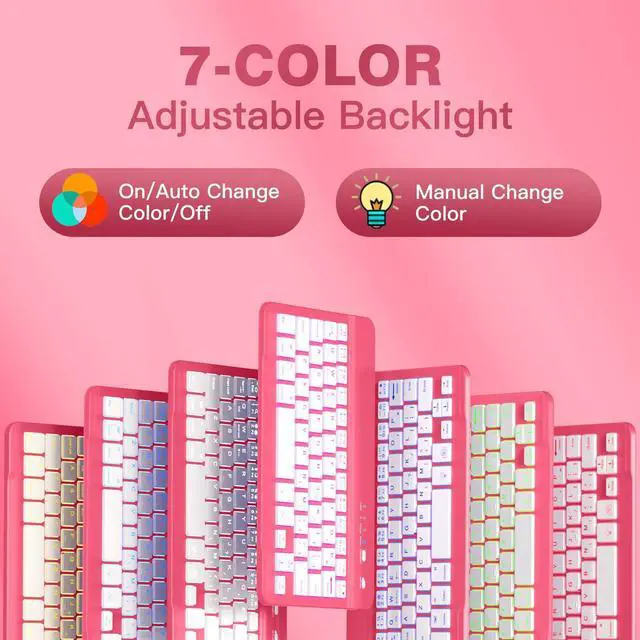 Alt view image 5 of 5 - Cousper for iPad mini 7 Keyboard Case A17 Pro 2024/iPad Mini 6 Generation Case with Keyboard 2021 8.3 Inch, Pencil Holder, 7 Color Backlit Detachable Keyboard Cover for iPad mini 7th/6th Gen,Red