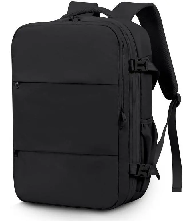 Main image of Lovvento Air Vacuum Compression Travel Backpack: Expandable Carry On Bag Vacuum with Pump Fit 17.3inch Laptop for Women and Men - Suitable for Business and Work Waterproof(Black)