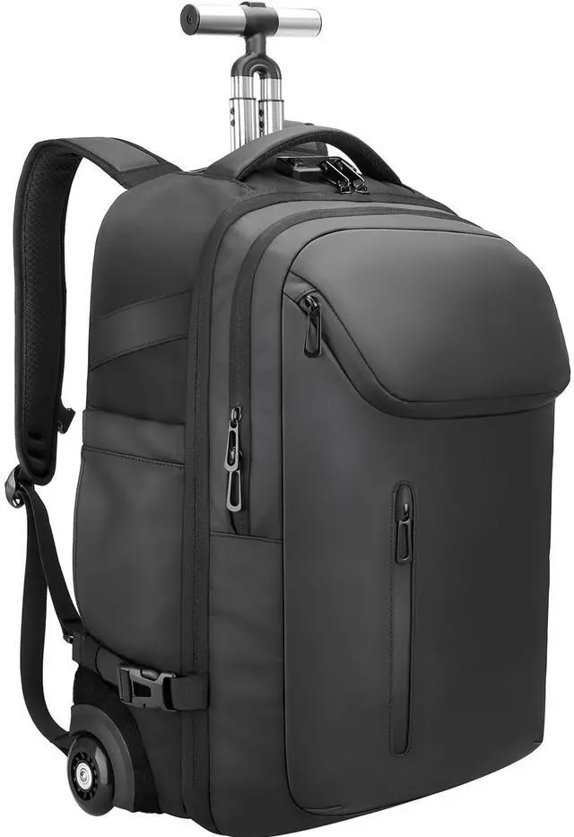 Main image of SWICKY RICOOI Backpack with wheels,backpack on wheels for USB Type-C Ports,17.3" Laptop Compartment,Built-In Customs Lock -Wheeled Backpack for Business, Travel, Work, College