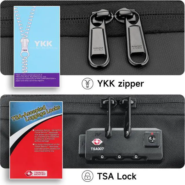 Alt view image 2 of 5 - SWICKY RICOOI Backpack with wheels,backpack on wheels for USB Type-C Ports,17.3" Laptop Compartment,Built-In Customs Lock -Wheeled Backpack for Business, Travel, Work, College