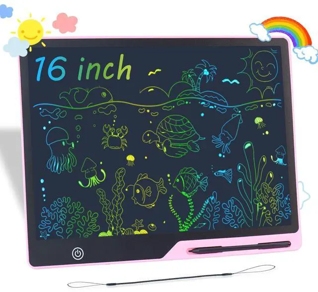 Main image of 16 Inch Rechargeable LCD Drawing Tablet,Electronic Writing Tablet with Large Colorful Screen,Learning Gifts for 3-8 Year Old Boys and Girls (Ages 3+) Pink