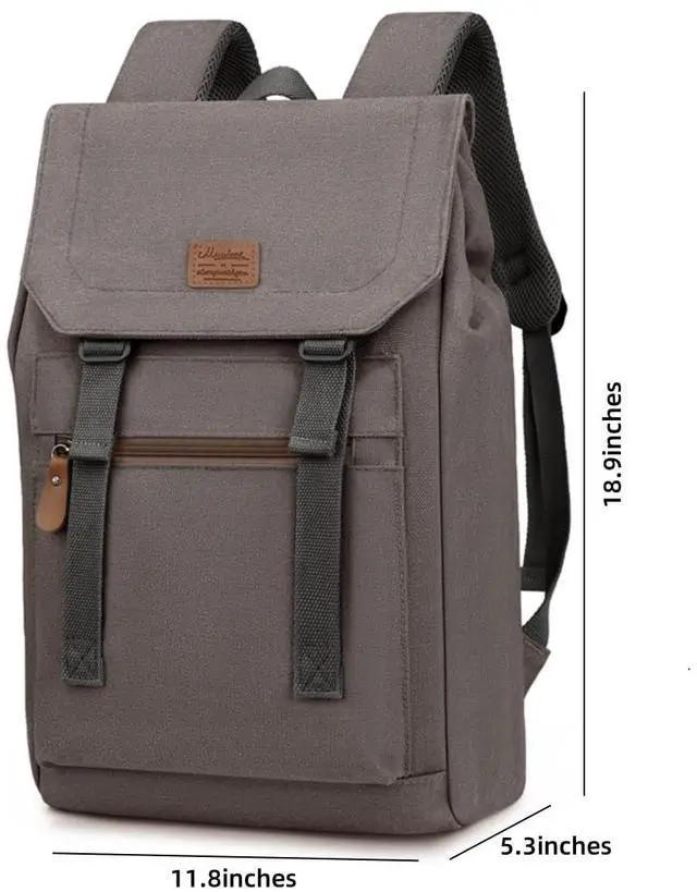 Alt view image 2 of 5 - RELITRK Laptop Backpack Women,Work Backpack Woman Canvas,Commuter Black,Bookbag Fits 17 inch Lapop.