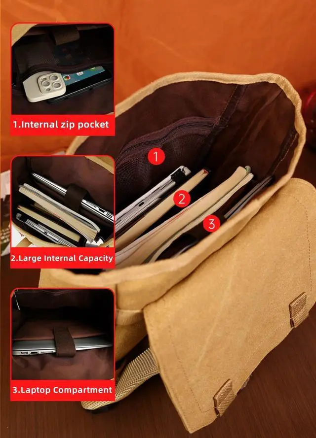 Alt view image 4 of 5 - RELITRK Laptop Backpack Women,Work Backpack Woman Canvas,Commuter Black,Bookbag Fits 17 inch Lapop.