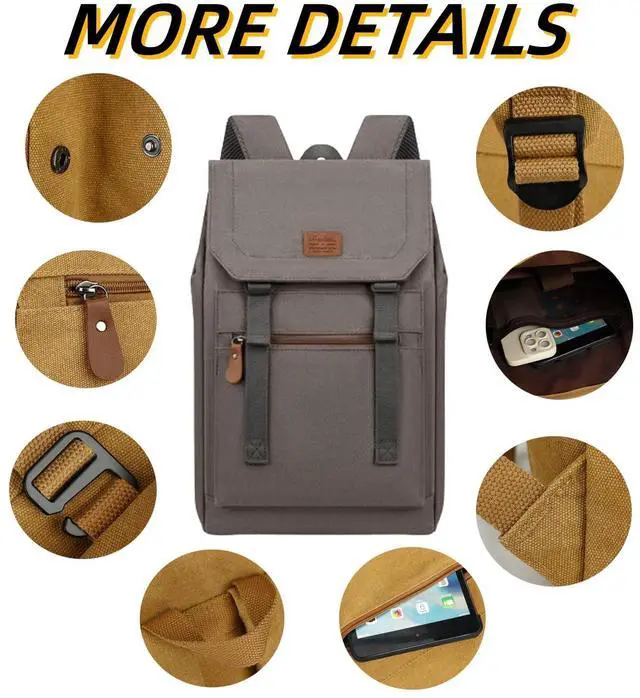 Alt view image 5 of 5 - RELITRK Laptop Backpack Women,Work Backpack Woman Canvas,Commuter Black,Bookbag Fits 17 inch Lapop.