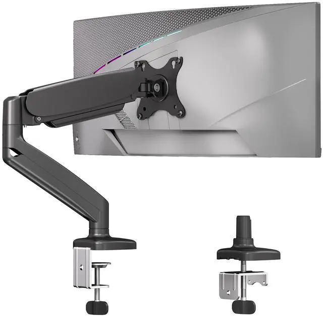 Main image of JIEZIKONGJIAN Single Monitor Desk Mount for Max 32 inch Screen, Gas Spring Arm, Stand with Clamp/Grommet Mounting Base, VESA 75x75mm & 100x100mm, Mounts Fit 4.4-17.6lbs Computer, Black