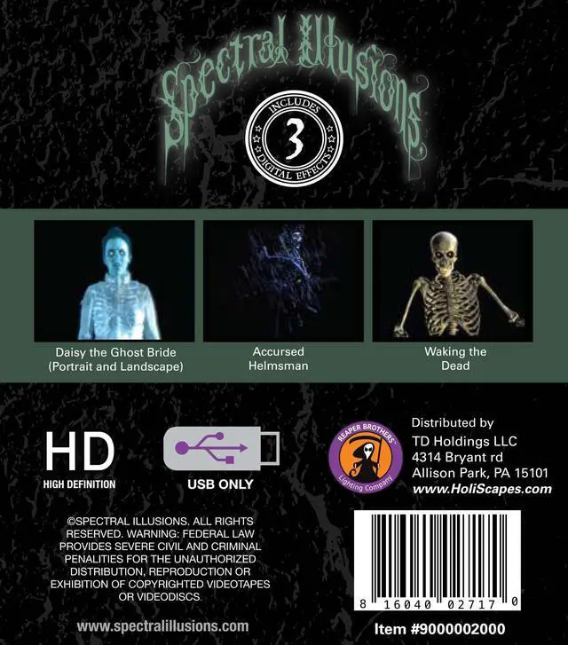 Alt view image 5 of 5 - Spectral Illusions Ghosts & Spirits Virtual Reality Compilation Video on USB