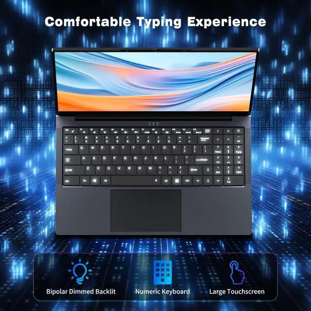 Alt view image 4 of 4 - AVENKA Gaming Laptop i5, 16 inch Laptop Up to 3.60 GHz, Business Notebook Computer for 16GB RAM 1TB SSD, Full HD 1920X1200 Display Backlit Keyboard 180 Angle Opening,Business Work laptops,WiFi 5,HDMI