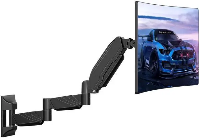Main image of MOUNT PRO Monitor Wall Mount for 13 to 32 inch Computer Screen, Extra Long Adjustable Single Wall Mount Monitor Arm, Full Motion Vesa Wall Bracket 100x100, Hold up to 17.6lbs, Black