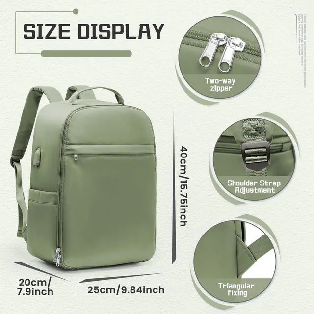 Alt view image 5 of 5 - WEPLAN Vacuum backpack travel with pump, Travel Backpack with Vacuum System,Carry on Personal Item Bag 17×10×9 United Airlines Flight Approved Hand Luggage - Green