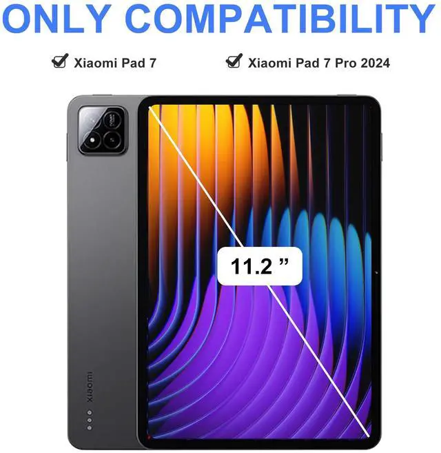 Alt view image 2 of 5 - Keyboard Case for Xiaomi Pad 7/ Pad 7 Pro 11.2 Inch, 7 Color Backlit, Magnetic Detachable Wireless Bluetooth Keyboard, Multi-Touch Trackpad, Stain Resistant Cover, Rechargeable, Black (Backlit)