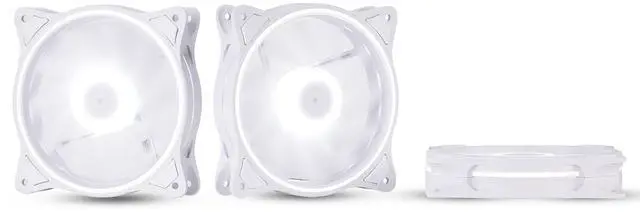 Main image of 120mm White RGB PC Cooling Fans 3-Pack - Ultra Quiet High Airflow LED 12V Computer Case Fans with Triple Light Loops